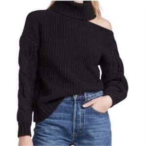 NWT ASTR The Label Black Sequoia long sleeve sweater Cutout Sz M $98